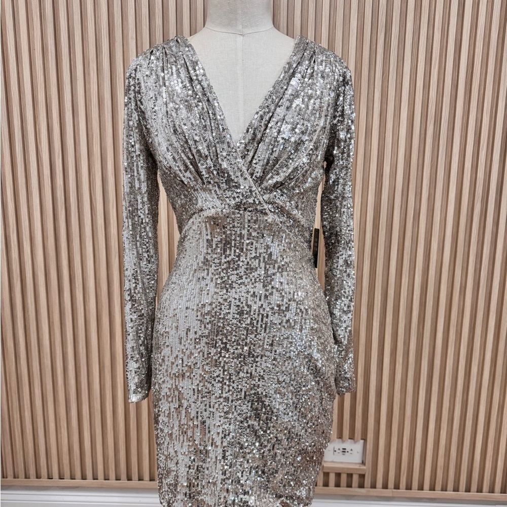 NEW WITH TAGS! Express Deep V-Neck Sequin Dress